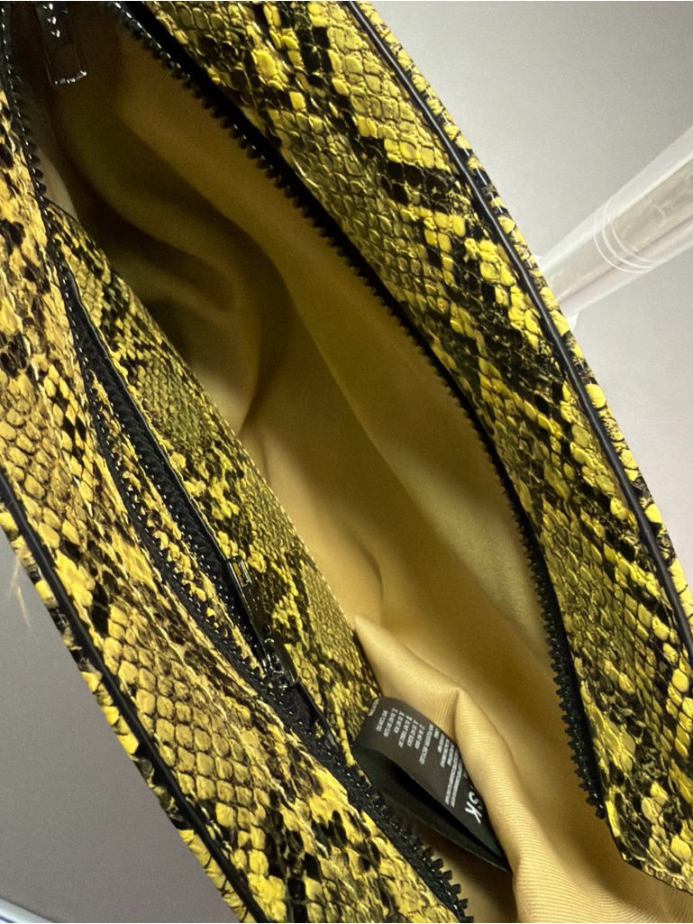 Hvisk Scape Small Shell Yellow Snakeskin Vegan Leather Shoulder Bag H2354 Nwt — image 7 of 8